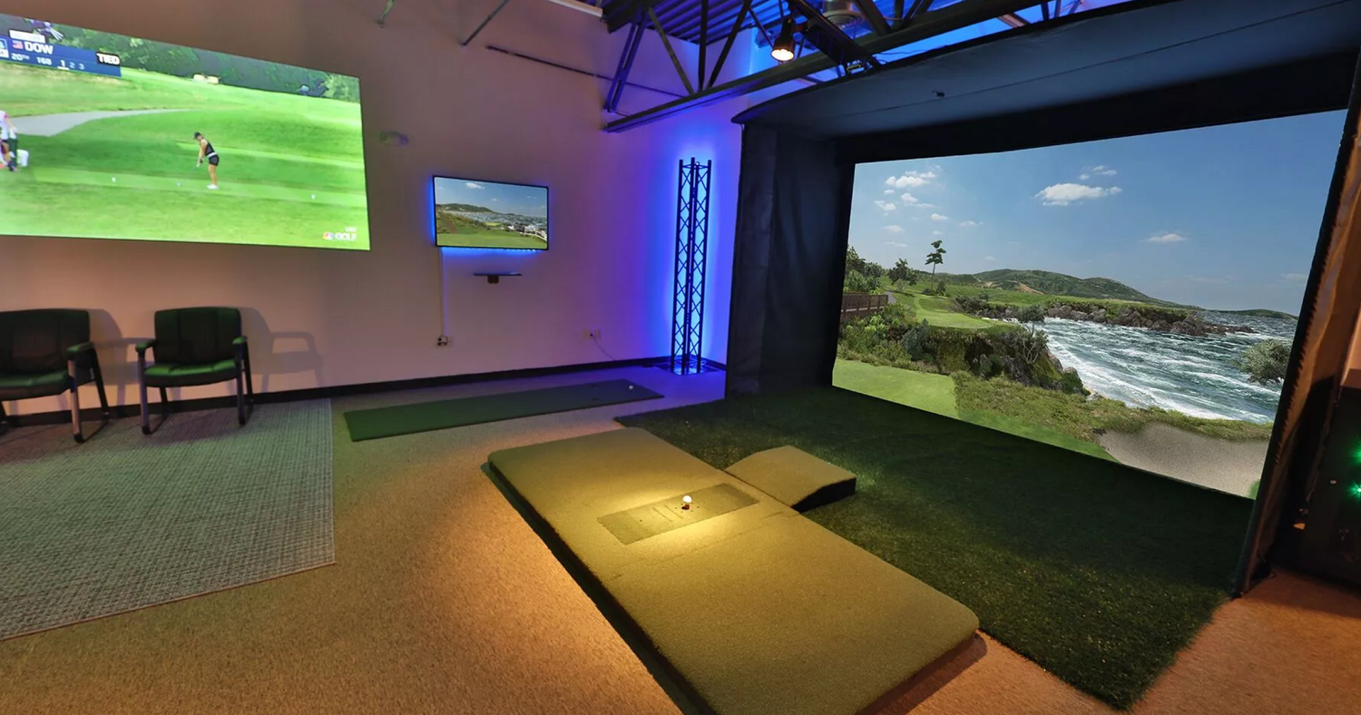 TrueGolf's showroom for a portable golf simulator